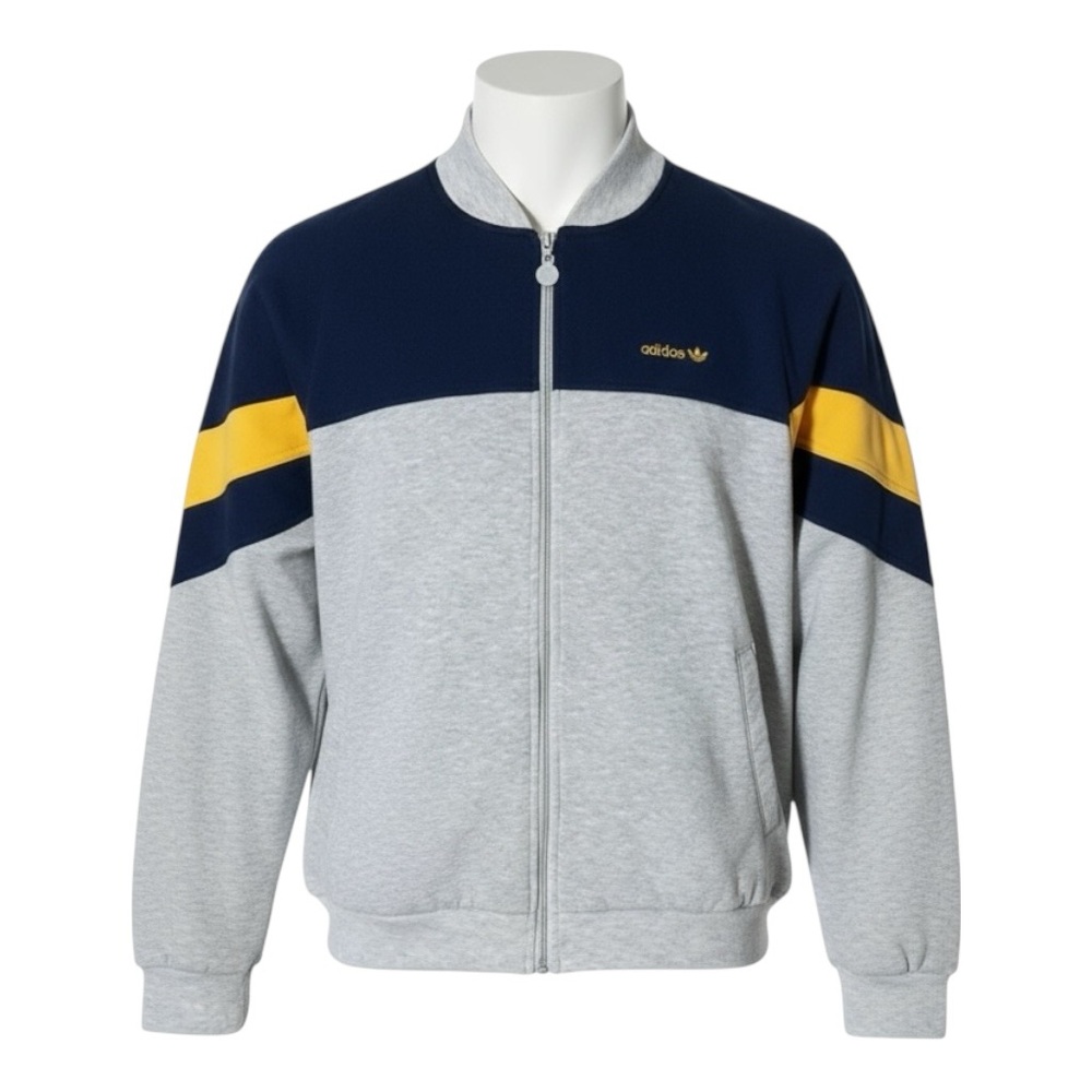 🕶️Vintage 80s Adidas Track Jacket‎ | Gray + Navy | Size L